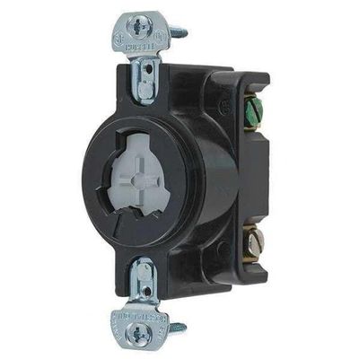 Hubbell HBL23000HG Hubbellock Receptacle for Hospital Use, 2 Pole 3 Wire, 20 amp, 125V