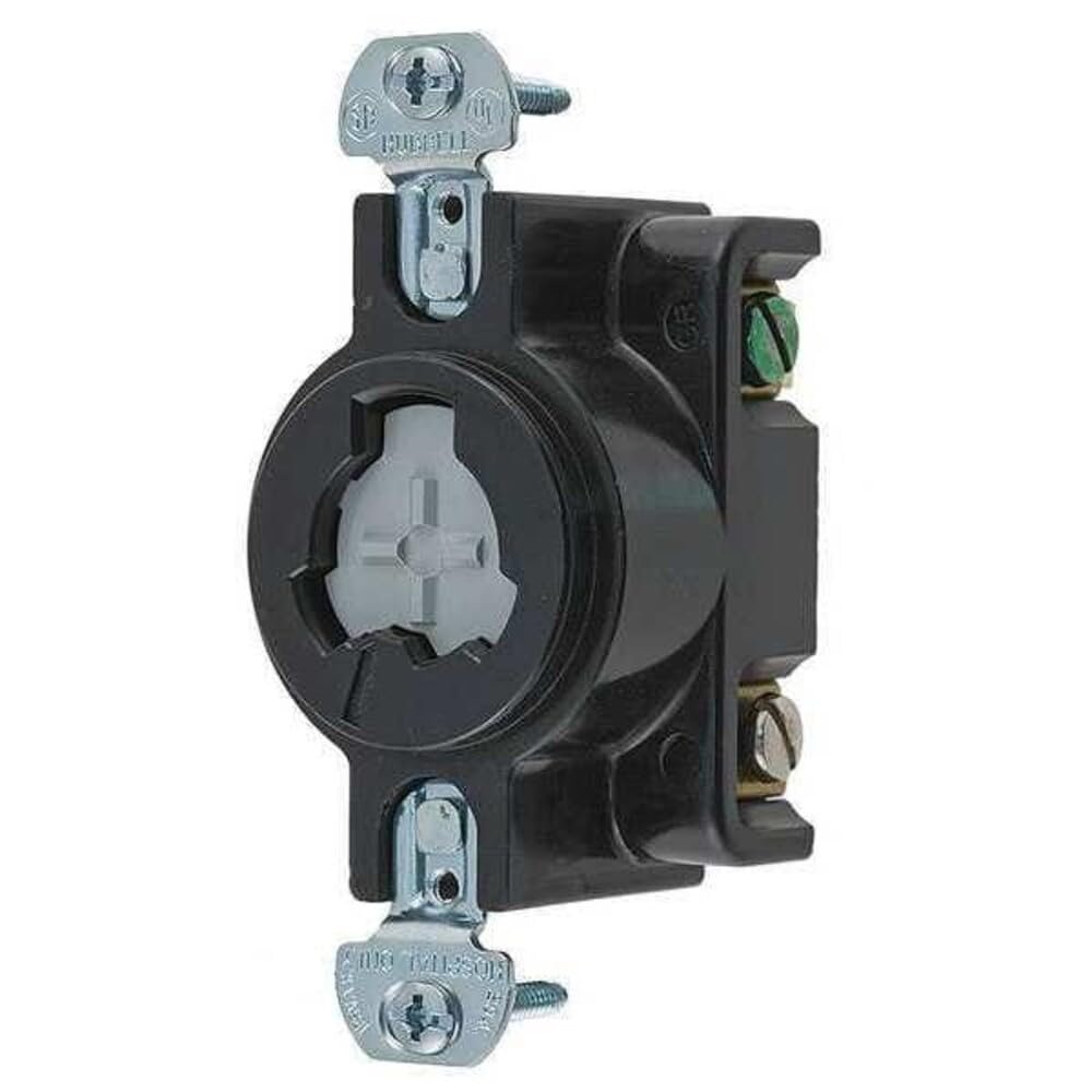 Hubbell HBL23000HG Hubbellock Receptacle for Hospital Use, 2 Pole 3 Wire, 20 amp, 125V
