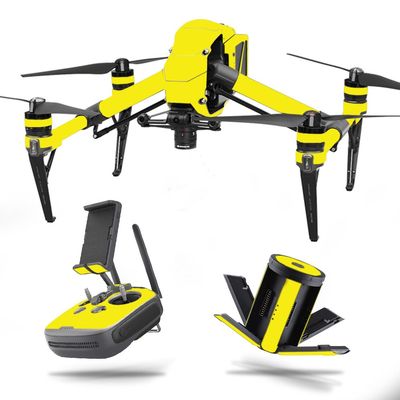 MightySkins Skin Compatible with DJI Inspire 2 - Solid Yellow | Protective, Durable, and Unique Vinyl Decal wrap Cover | Easy to Apply, Remove, and Change Styles | Made in The USA