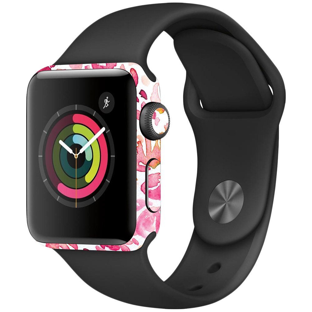 MightySkins Skin Compatible with Apple Watch Series 2 38mm - Pink Petals | Protective, Durable, and Unique Vinyl Decal wrap Cover | Easy to Apply, Remove, and Change Styles | Made in The USA