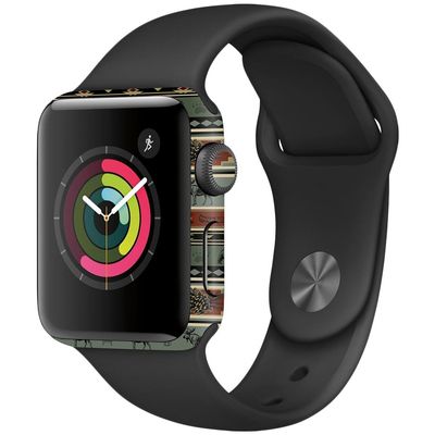 MightySkins Skin Compatible with Apple Watch Series 2 38mm - Cabin Stripes | Protective, Durable, and Unique Vinyl Decal wrap Cover | Easy to Apply, Remove, and Change Styles | Made in The USA