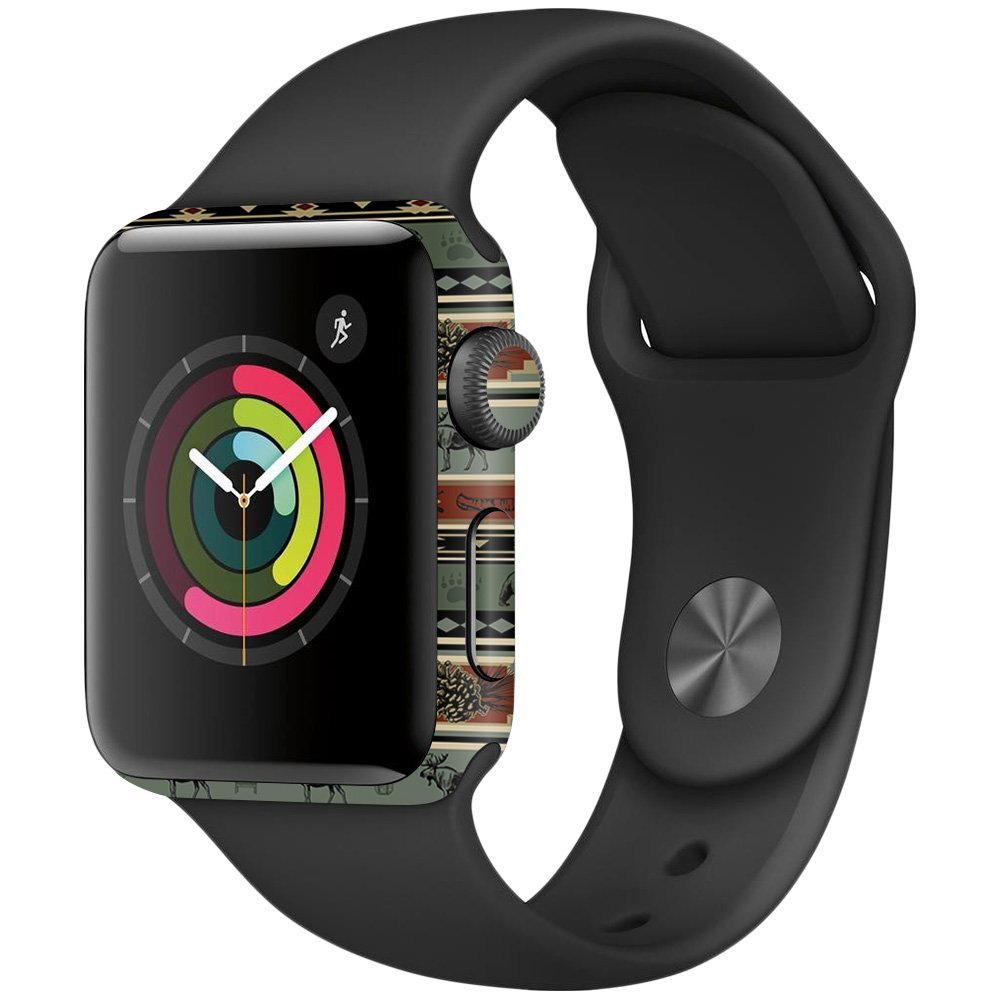 MightySkins Skin Compatible with Apple Watch Series 2 38mm - Cabin Stripes | Protective, Durable, and Unique Vinyl Decal wrap Cover | Easy to Apply, Remove, and Change Styles | Made in The USA