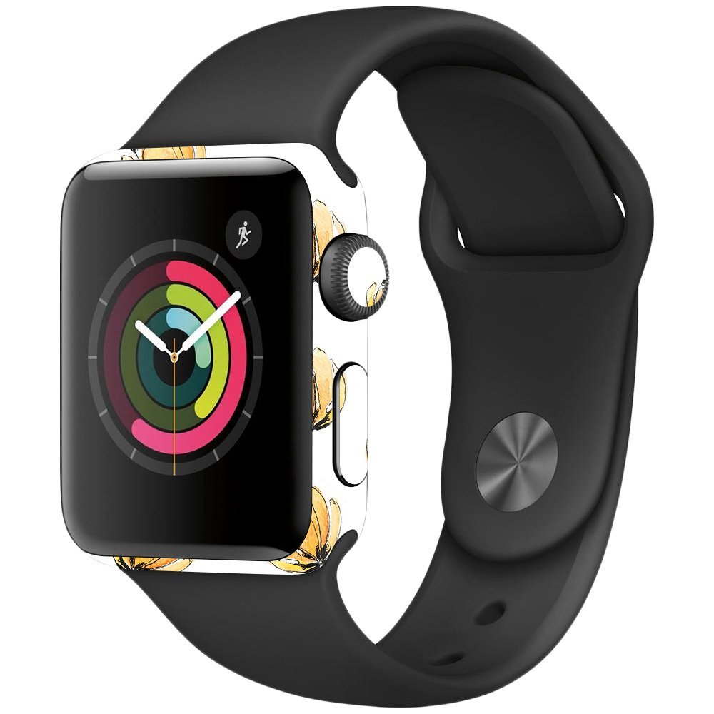 MightySkins Skin Compatible with Apple Watch Series 2 38mm - Yellow Poppy | Protective, Durable, and Unique Vinyl Decal wrap Cover | Easy to Apply, Remove, and Change Styles | Made in The USA