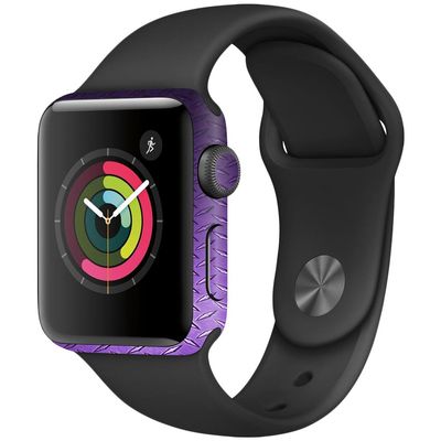 MightySkins Skin Compatible with Apple Watch Series 2 38mm - Purple Diamond Plate | Protective, Durable, and Unique Vinyl Decal wrap Cover | Easy to Apply, Remove, and Change Styles | Made in The USA