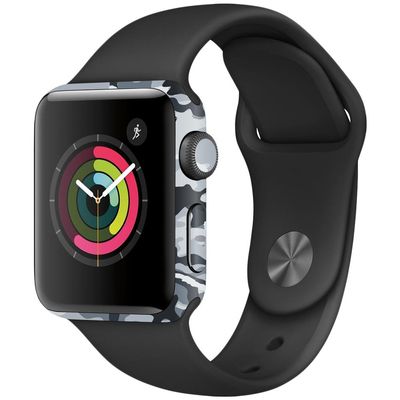 MightySkins Skin Compatible with Apple Watch Series 2 38mm - Gray Camouflage | Protective, Durable, and Unique Vinyl Decal wrap Cover | Easy to Apply, Remove, and Change Styles | Made in The USA