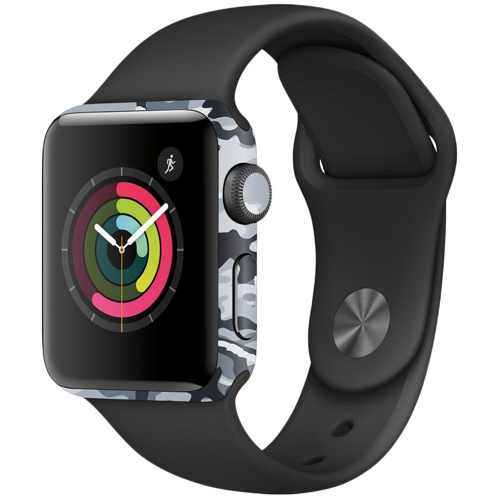 MightySkins Skin Compatible with Apple Watch Series 2 38mm - Gray Camouflage | Protective, Durable, and Unique Vinyl Decal wrap Cover | Easy to Apply, Remove, and Change Styles | Made in The USA