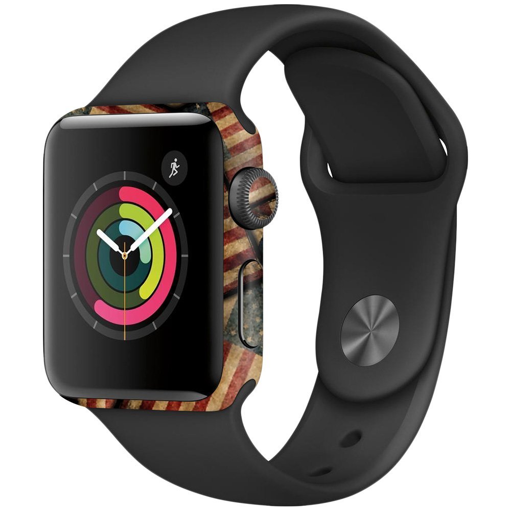 MightySkins Skin Compatible with Apple Watch Series 2 38mm - Vintage American | Protective, Durable, and Unique Vinyl Decal wrap Cover | Easy to Apply, Remove, and Change Styles | Made in The USA