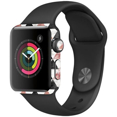 MightySkins Skin Compatible with Apple Watch Series 2 38mm - Marble Pyramids | Protective, Durable, and Unique Vinyl Decal wrap Cover | Easy to Apply, Remove, and Change Styles | Made in The USA
