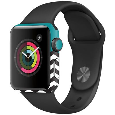 MightySkins Skin Compatible with Apple Watch Series 2 38mm - Teal Chevron | Protective, Durable, and Unique Vinyl Decal wrap Cover | Easy to Apply, Remove, and Change Styles | Made in The USA