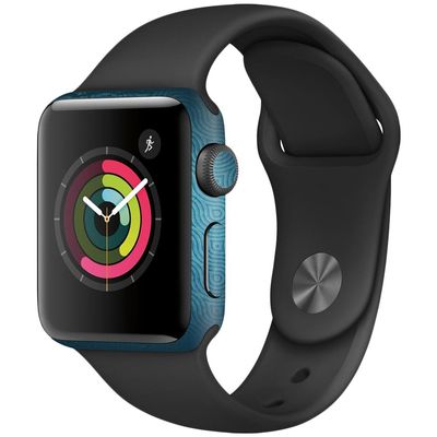 MightySkins Skin Compatible with Apple Watch Series 2 38mm - Blue Swirls | Protective, Durable, and Unique Vinyl Decal wrap Cover | Easy to Apply, Remove, and Change Styles | Made in The USA
