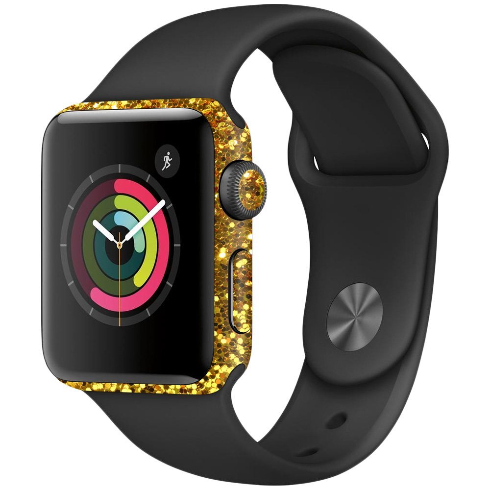 MightySkins Skin Compatible with Apple Watch Series 2 38mm - Gold Dazzle | Protective, Durable, and Unique Vinyl Decal wrap Cover | Easy to Apply, Remove, and Change Styles | Made in The USA