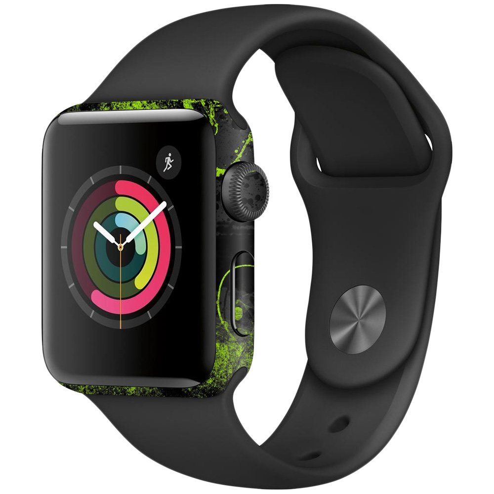 MightySkins Skin Compatible with Apple Watch Series 2 38mm - Green Distortion | Protective, Durable, and Unique Vinyl Decal wrap Cover | Easy to Apply, Remove, and Change Styles | Made in The USA