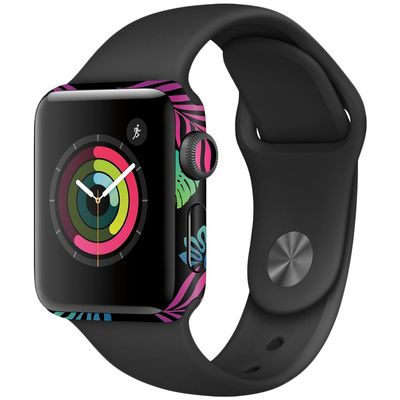 MightySkins Skin Compatible with Apple Watch Series 2 38mm - Neon Tropics | Protective, Durable, and Unique Vinyl Decal wrap Cover | Easy to Apply, Remove, and Change Styles | Made in The USA