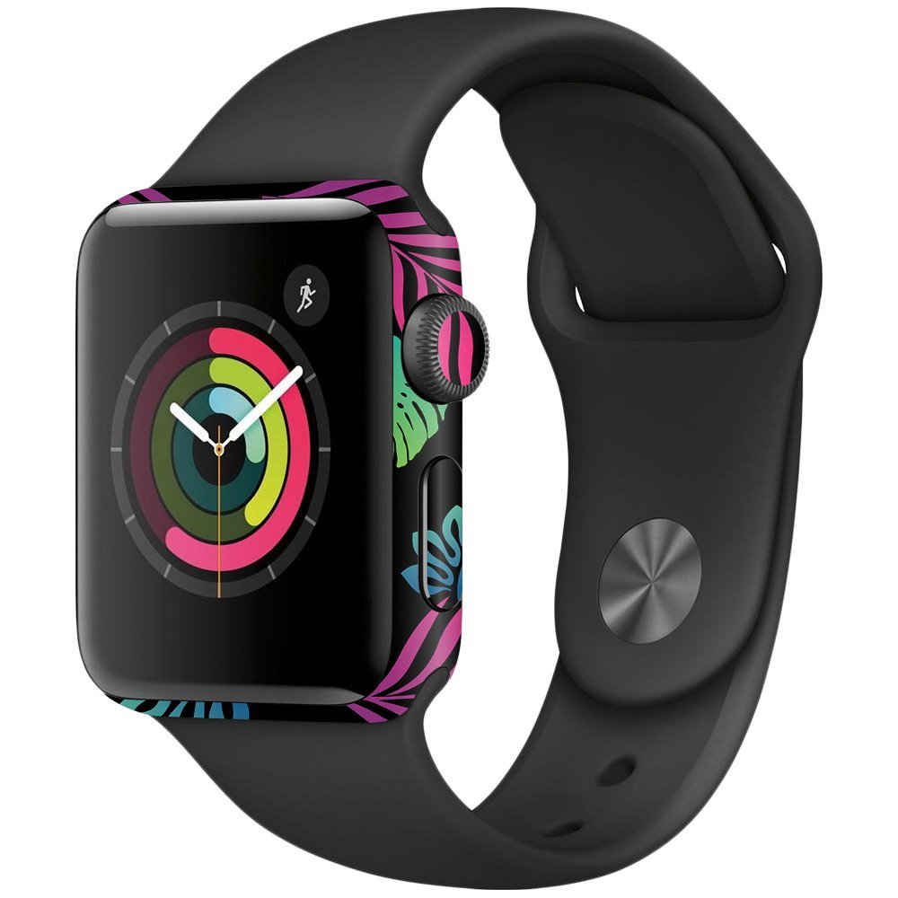 MightySkins Skin Compatible with Apple Watch Series 2 38mm - Neon Tropics | Protective, Durable, and Unique Vinyl Decal wrap Cover | Easy to Apply, Remove, and Change Styles | Made in The USA