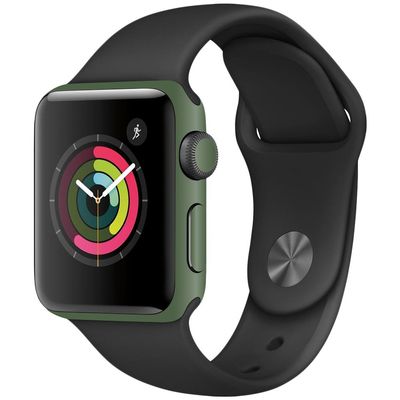 MightySkins Skin Compatible with Apple Watch Series 2 38mm - Solid Olive | Protective, Durable, and Unique Vinyl Decal wrap Cover | Easy to Apply, Remove, and Change Styles | Made in The USA