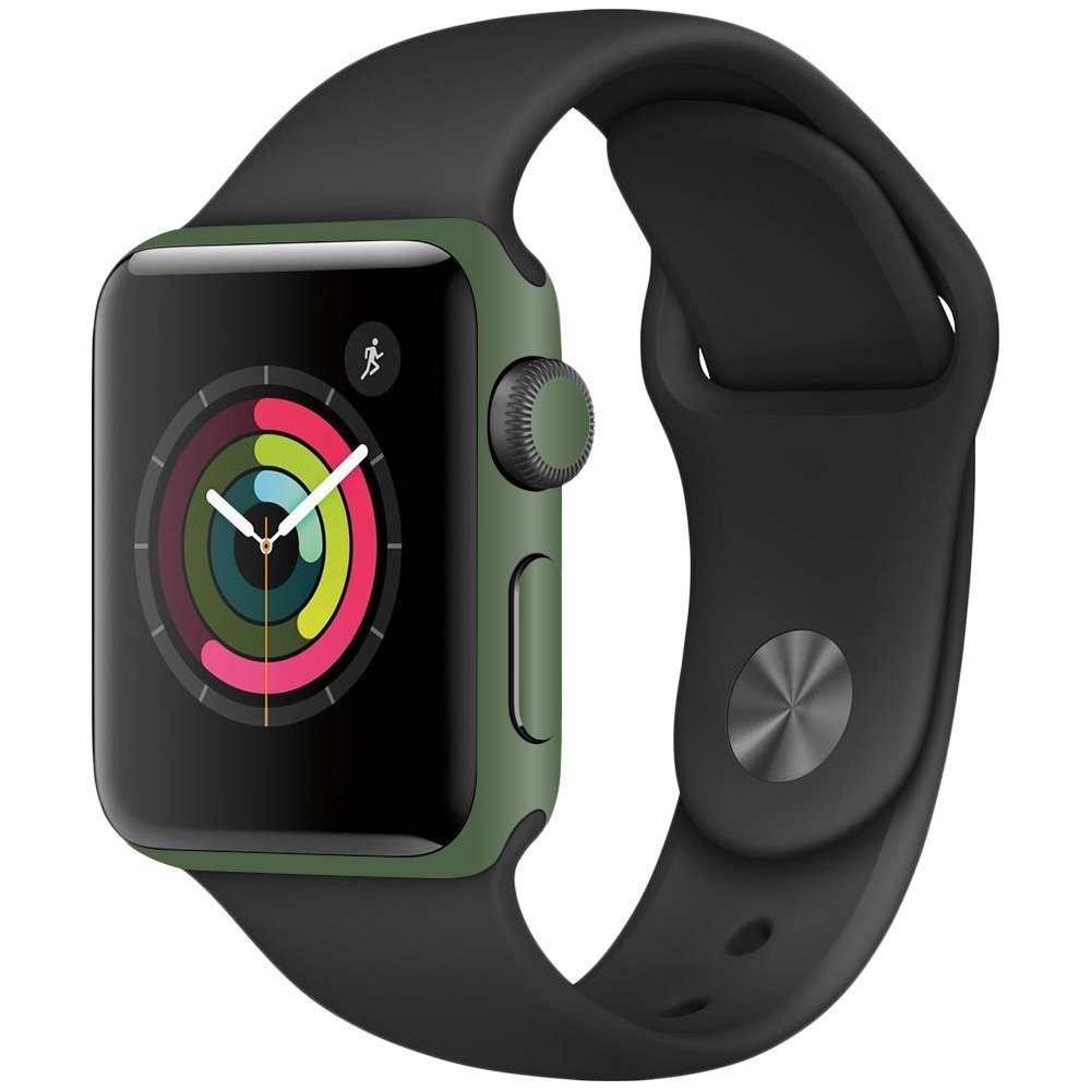 MightySkins Skin Compatible with Apple Watch Series 2 38mm - Solid Olive | Protective, Durable, and Unique Vinyl Decal wrap Cover | Easy to Apply, Remove, and Change Styles | Made in The USA