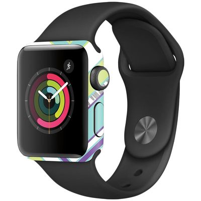 MightySkins Skin Compatible with Apple Watch Series 2 38mm - Pastel Chevron | Protective, Durable, and Unique Vinyl Decal wrap Cover | Easy to Apply, Remove, and Change Styles | Made in The USA