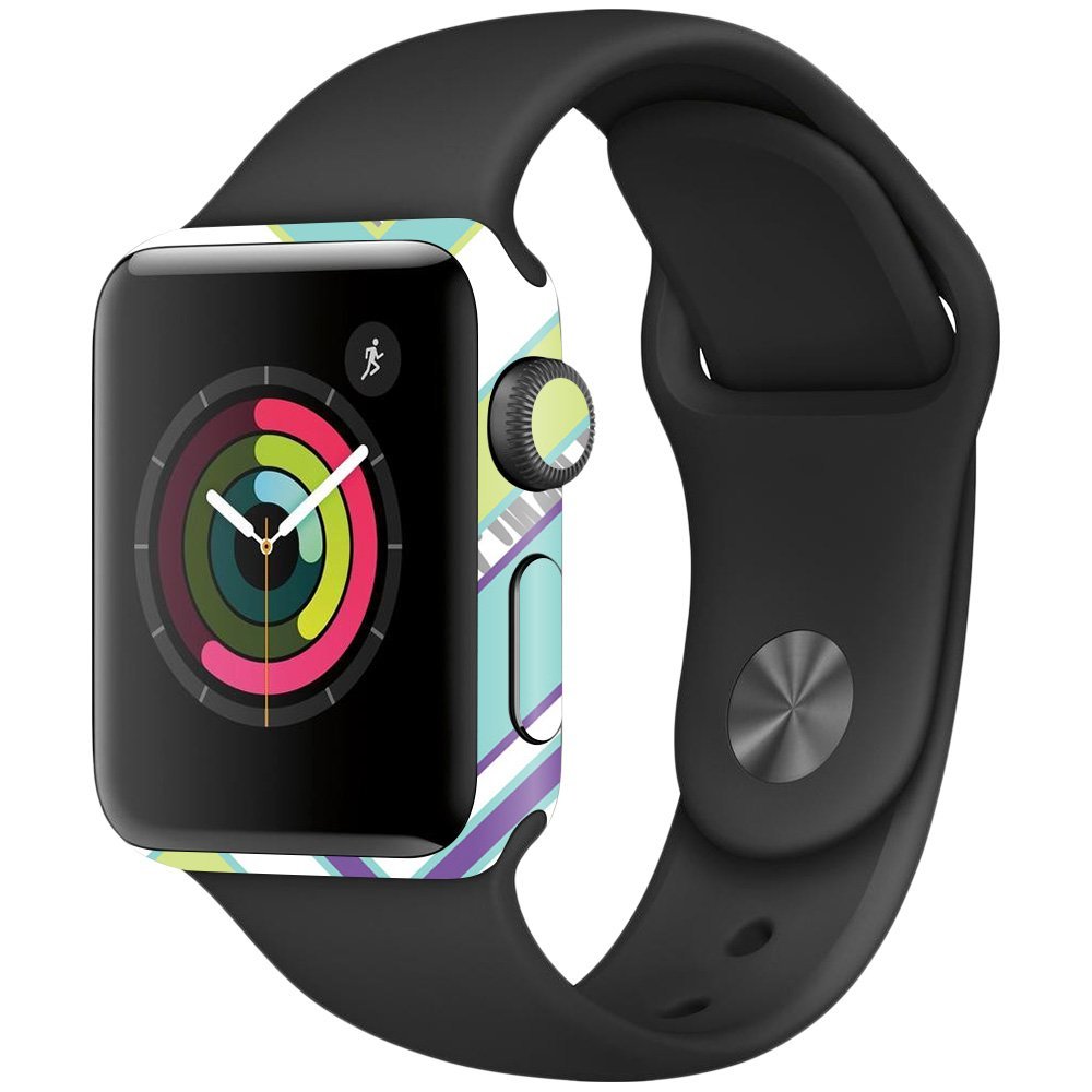 MightySkins Skin Compatible with Apple Watch Series 2 38mm - Pastel Chevron | Protective, Durable, and Unique Vinyl Decal wrap Cover | Easy to Apply, Remove, and Change Styles | Made in The USA
