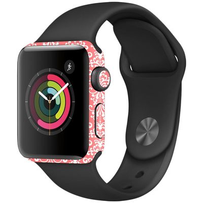 MightySkins Skin Compatible with Apple Watch Series 2 38mm - Coral Damask | Protective, Durable, and Unique Vinyl Decal wrap Cover | Easy to Apply, Remove, and Change Styles | Made in The USA