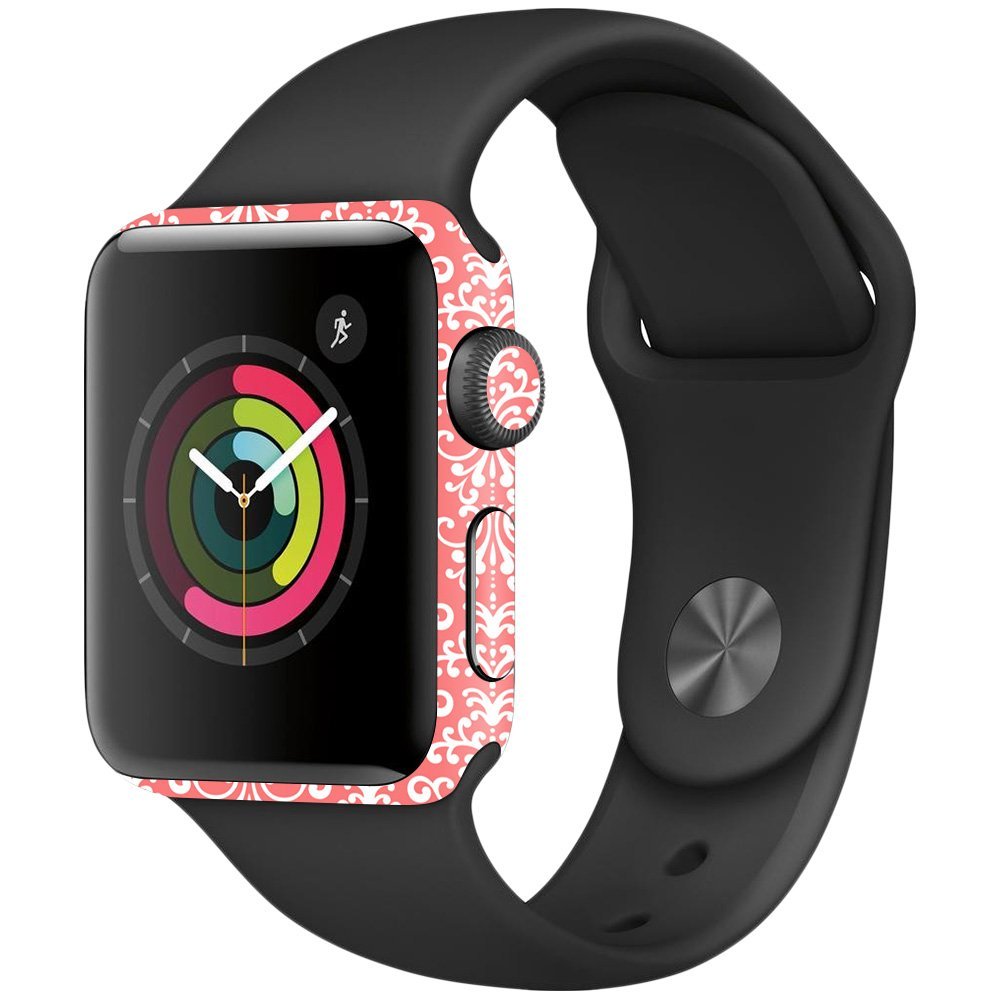 MightySkins Skin Compatible with Apple Watch Series 2 38mm - Coral Damask | Protective, Durable, and Unique Vinyl Decal wrap Cover | Easy to Apply, Remove, and Change Styles | Made in The USA