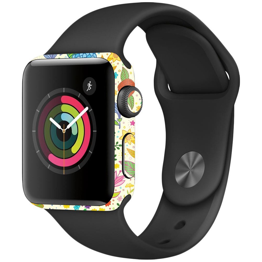 MightySkins Skin Compatible with Apple Watch Series 2 38mm - Flower Garden | Protective, Durable, and Unique Vinyl Decal wrap Cover | Easy to Apply, Remove, and Change Styles | Made in The USA