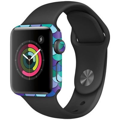 MightySkins Skin Compatible with Apple Watch Series 2 38mm - Blue Scales | Protective, Durable, and Unique Vinyl Decal wrap Cover | Easy to Apply, Remove, and Change Styles | Made in The USA