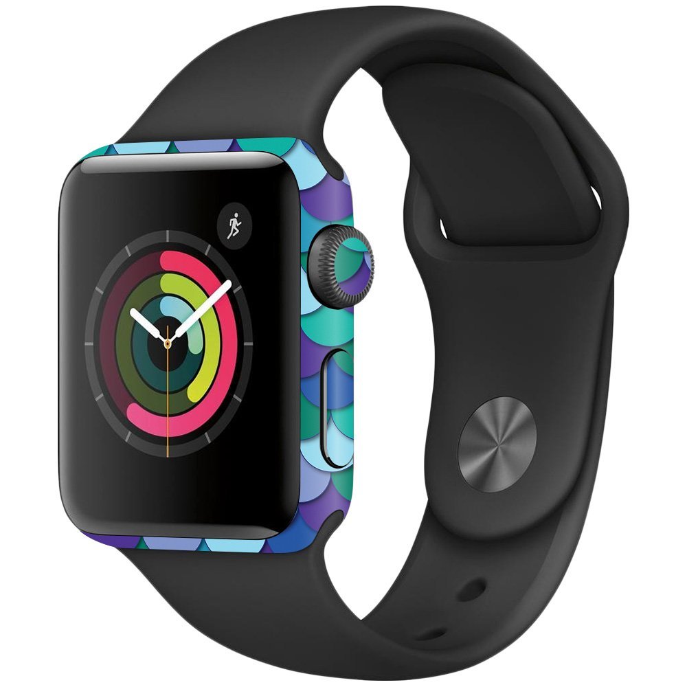 MightySkins Skin Compatible with Apple Watch Series 2 38mm - Blue Scales | Protective, Durable, and Unique Vinyl Decal wrap Cover | Easy to Apply, Remove, and Change Styles | Made in The USA