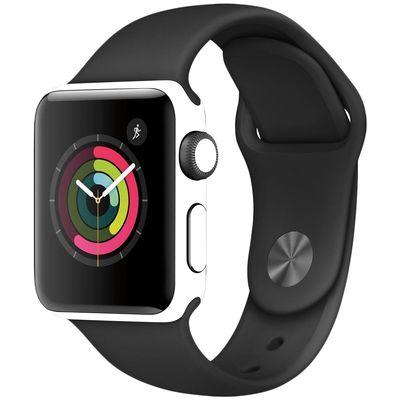 MightySkins Skin Compatible with Apple Watch Series 2 38mm - Solid White | Protective, Durable, and Unique Vinyl Decal wrap Cover | Easy to Apply, Remove, and Change Styles | Made in The USA