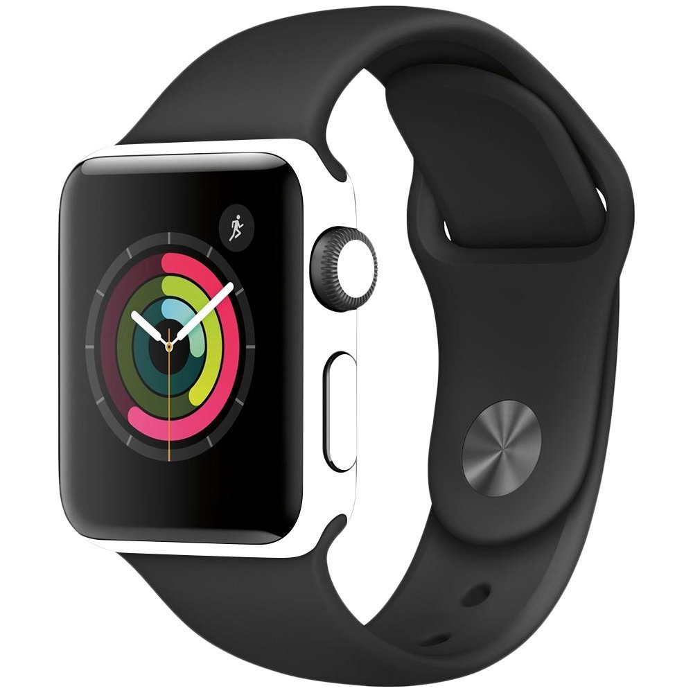 MightySkins Skin Compatible with Apple Watch Series 2 38mm - Solid White | Protective, Durable, and Unique Vinyl Decal wrap Cover | Easy to Apply, Remove, and Change Styles | Made in The USA