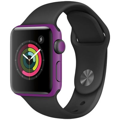 MightySkins Skin Compatible with Apple Watch Series 2 38mm - Solid Purple | Protective, Durable, and Unique Vinyl Decal wrap Cover | Easy to Apply, Remove, and Change Styles | Made in The USA