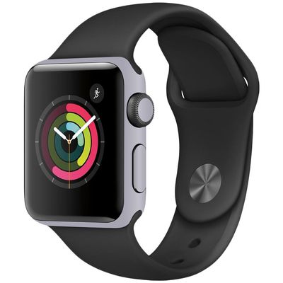 MightySkins Skin Compatible with Apple Watch Series 2 38mm - Solid Gray | Protective, Durable, and Unique Vinyl Decal wrap Cover | Easy to Apply, Remove, and Change Styles | Made in The USA