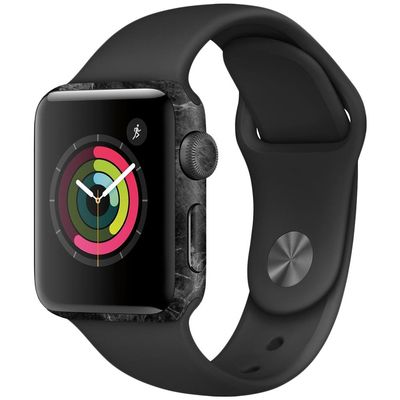 MightySkins Skin Compatible with Apple Watch Series 2 38mm - Black Marble | Protective, Durable, and Unique Vinyl Decal wrap Cover | Easy to Apply, Remove, and Change Styles | Made in The USA