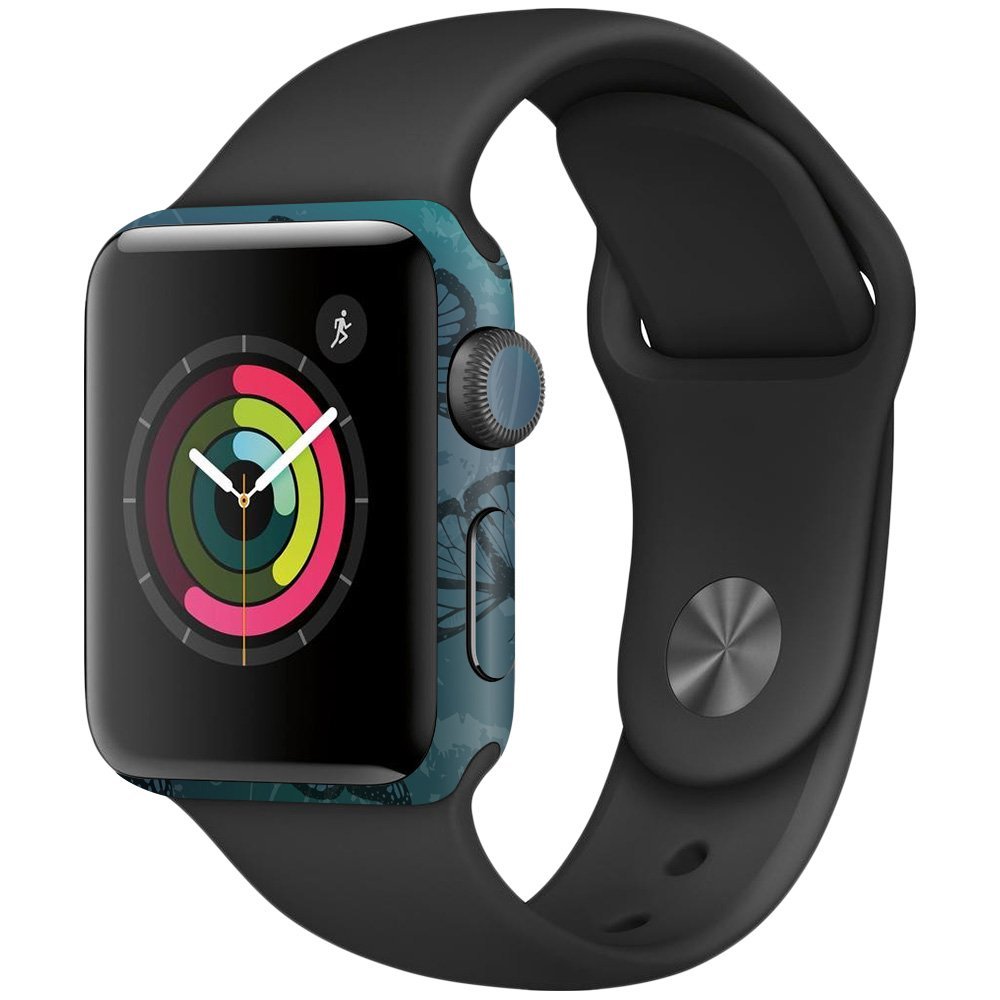 MightySkins Skin Compatible with Apple Watch Series 2 38mm - Dark Butterfly | Protective, Durable, and Unique Vinyl Decal wrap Cover | Easy to Apply, Remove, and Change Styles | Made in The USA