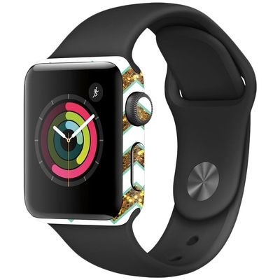 MightySkins Skin Compatible with Apple Watch Series 2 38mm - Glitzy Chevron | Protective, Durable, and Unique Vinyl Decal wrap Cover | Easy to Apply, Remove, and Change Styles | Made in The USA
