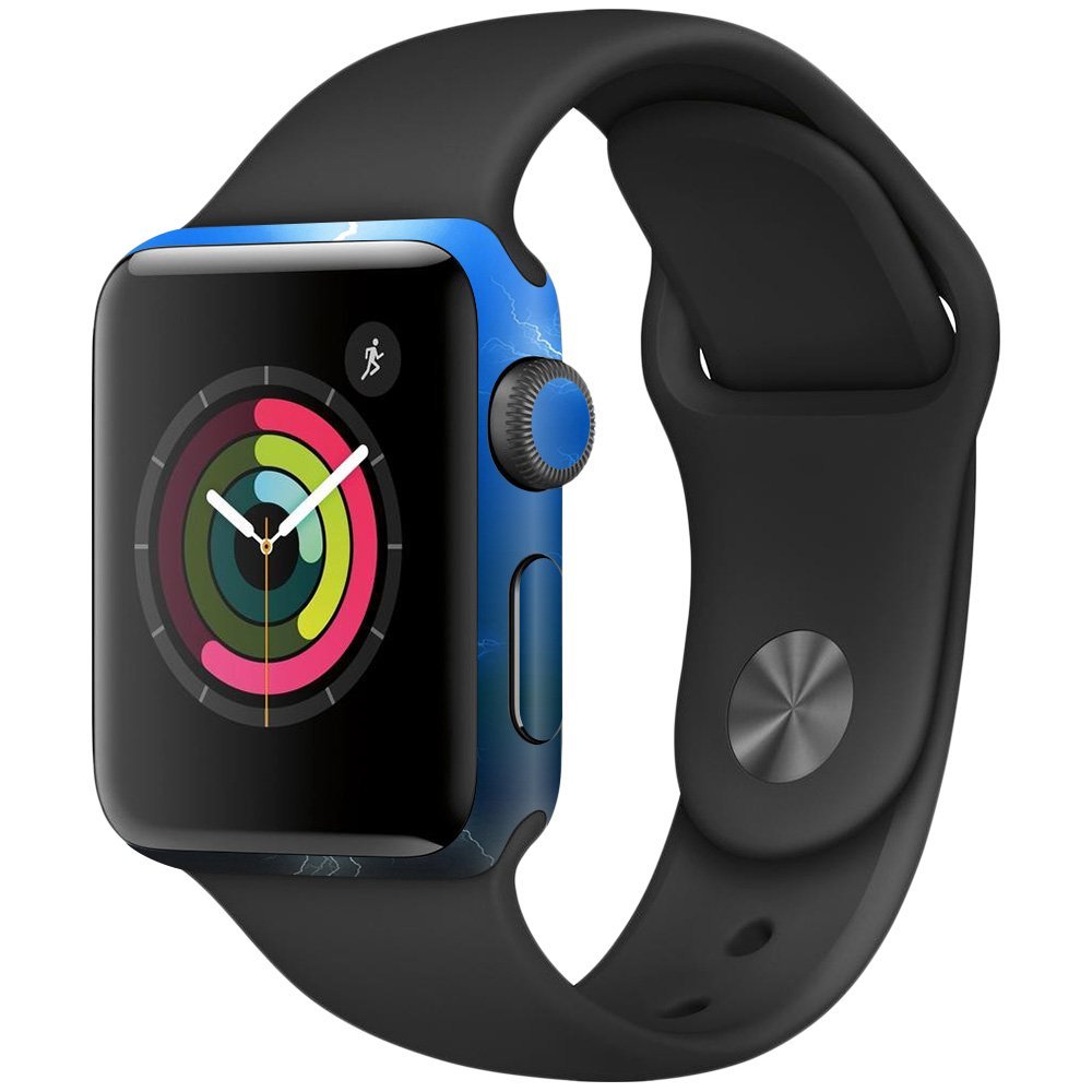 MightySkins Skin Compatible with Apple Watch Series 2 38mm - Lightning Storm | Protective, Durable, and Unique Vinyl Decal wrap Cover | Easy to Apply, Remove, and Change Styles | Made in The USA