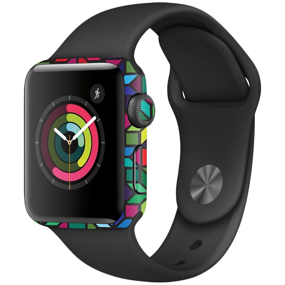 MightySkins Skin Compatible with Apple Watch Series 2 38mm - Stained Glass Window | Protective, Durable, and Unique Vinyl Decal wrap Cover | Easy to Apply, Remove, and Change Styles | Made in The USA