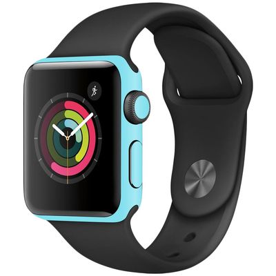 MightySkins Skin Compatible with Apple Watch Series 2 38mm - Solid Baby Blue | Protective, Durable, and Unique Vinyl Decal wrap Cover | Easy to Apply, Remove, and Change Styles | Made in The USA
