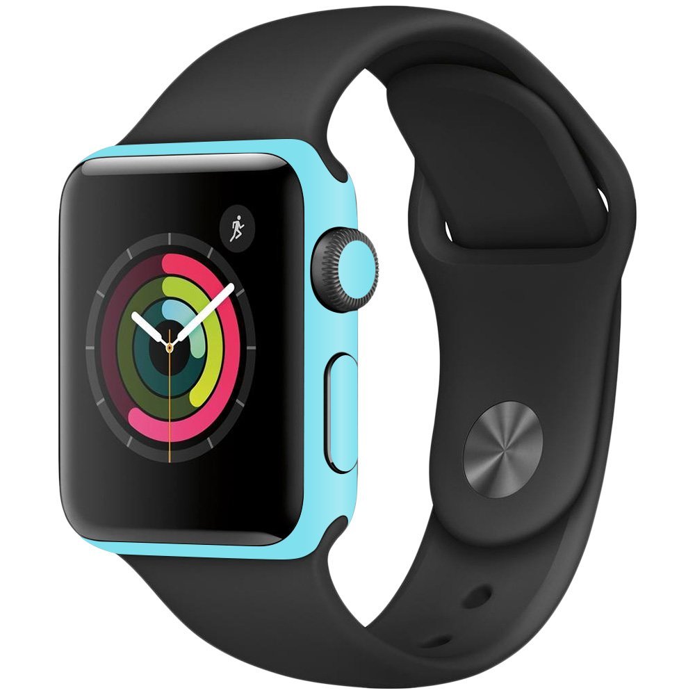 MightySkins Skin Compatible with Apple Watch Series 2 38mm - Solid Baby Blue | Protective, Durable, and Unique Vinyl Decal wrap Cover | Easy to Apply, Remove, and Change Styles | Made in The USA