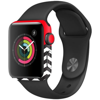 MightySkins Skin Compatible with Apple Watch Series 2 38mm - Red Chevron | Protective, Durable, and Unique Vinyl Decal wrap Cover | Easy to Apply, Remove, and Change Styles | Made in The USA