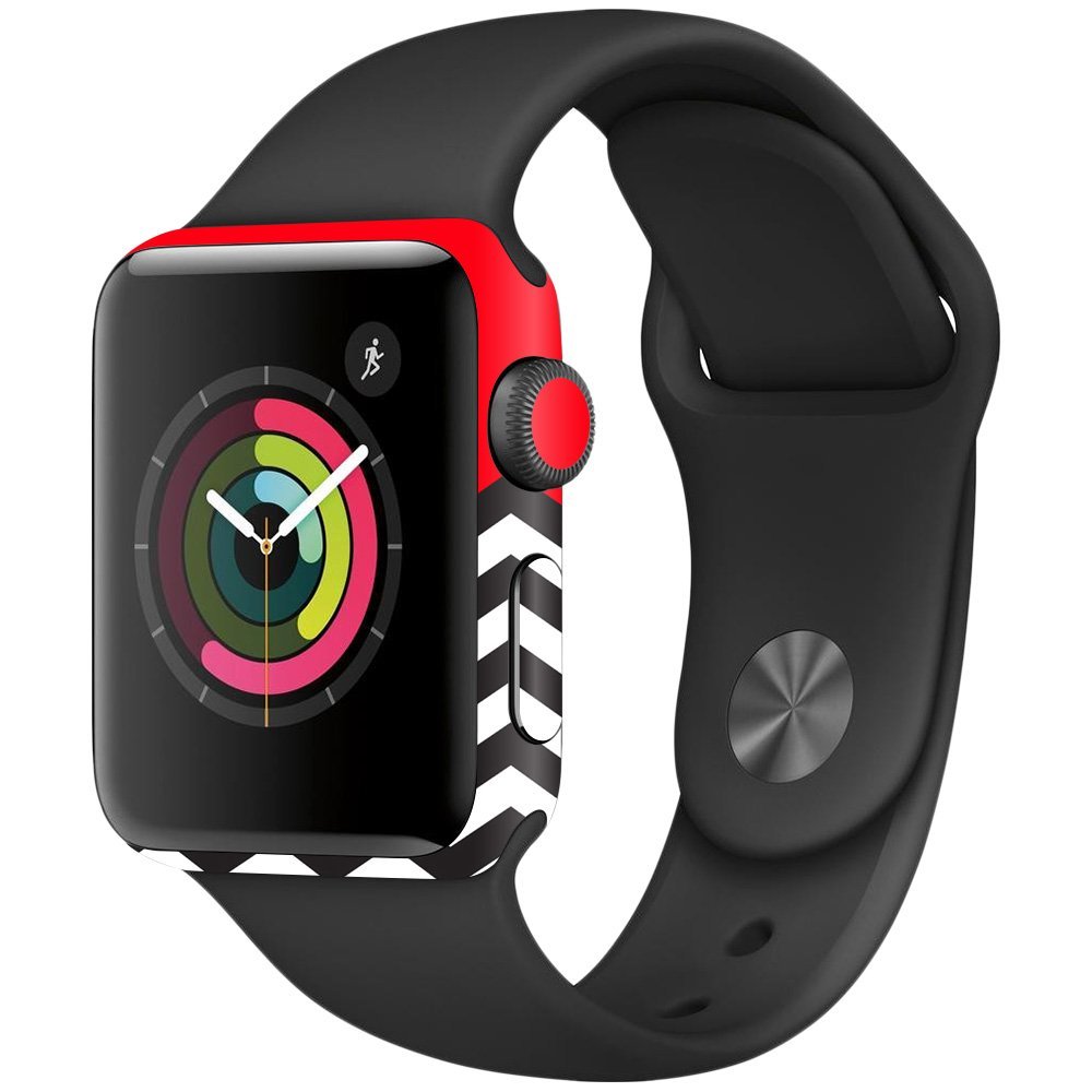 MightySkins Skin Compatible with Apple Watch Series 2 38mm - Red Chevron | Protective, Durable, and Unique Vinyl Decal wrap Cover | Easy to Apply, Remove, and Change Styles | Made in The USA
