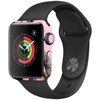 MightySkins Skin Compatible with Apple Watch Series 2 38mm - Pink Tree Camo | Protective, Durable, and Unique Vinyl Decal wrap Cover | Easy to Apply, Remove, and Change Styles | Made in The USA