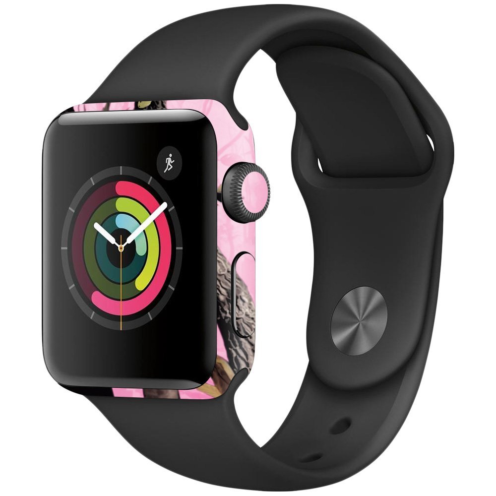 MightySkins Skin Compatible with Apple Watch Series 2 38mm - Pink Tree Camo | Protective, Durable, and Unique Vinyl Decal wrap Cover | Easy to Apply, Remove, and Change Styles | Made in The USA
