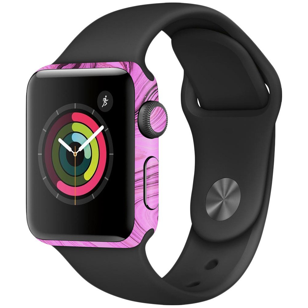 MightySkins Skin Compatible with Apple Watch Series 2 38mm - Pink Thai Marble | Protective, Durable, and Unique Vinyl Decal wrap Cover | Easy to Apply, Remove, and Change Styles | Made in The USA