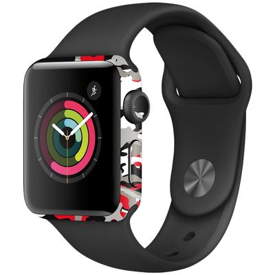 MightySkins Skin Compatible with Apple Watch Series 2 38mm - Red Camo | Protective, Durable, and Unique Vinyl Decal wrap Cover | Easy to Apply, Remove, and Change Styles | Made in The USA