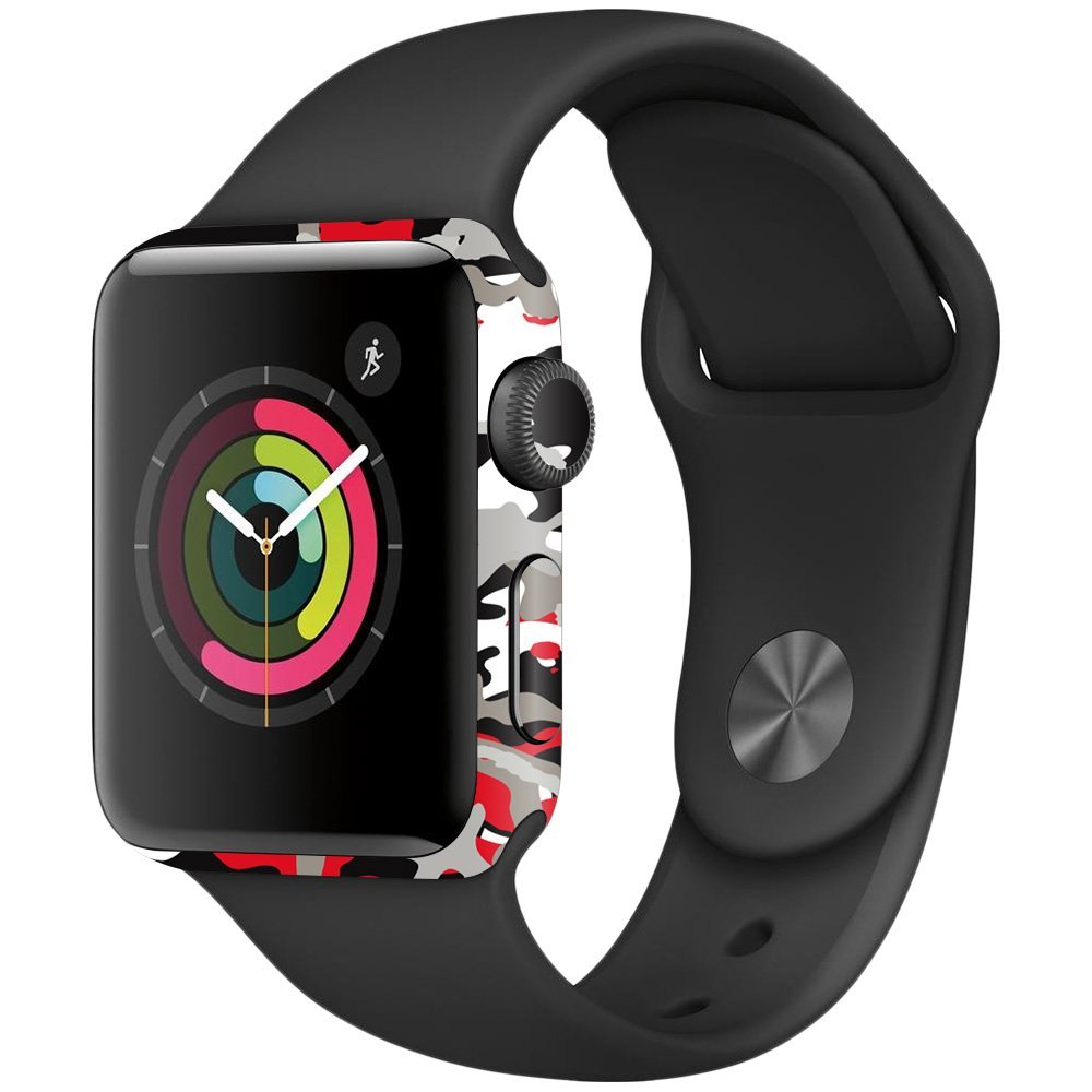 MightySkins Skin Compatible with Apple Watch Series 2 38mm - Red Camo | Protective, Durable, and Unique Vinyl Decal wrap Cover | Easy to Apply, Remove, and Change Styles | Made in The USA