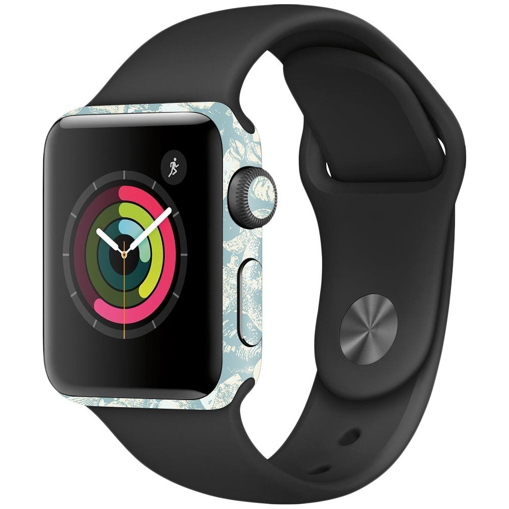 MightySkins Skin Compatible with Apple Watch Series 2 38mm - Blue Seashells | Protective, Durable, and Unique Vinyl Decal wrap Cover | Easy to Apply, Remove, and Change Styles | Made in The USA