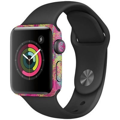 MightySkins Skin Compatible with Apple Watch Series 2 38mm - Magenta Summer | Protective, Durable, and Unique Vinyl Decal wrap Cover | Easy to Apply, Remove, and Change Styles | Made in The USA