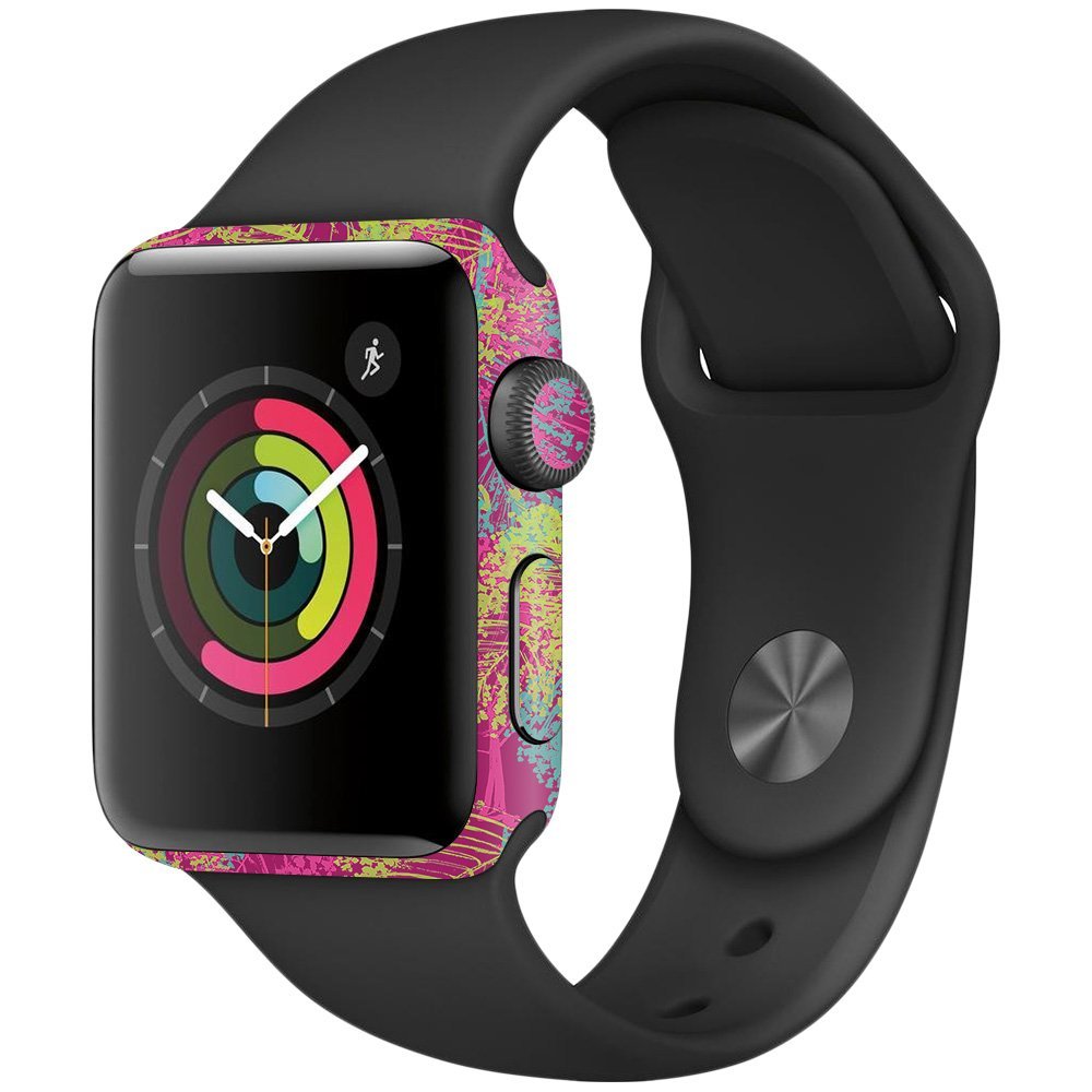 MightySkins Skin Compatible with Apple Watch Series 2 38mm - Magenta Summer | Protective, Durable, and Unique Vinyl Decal wrap Cover | Easy to Apply, Remove, and Change Styles | Made in The USA