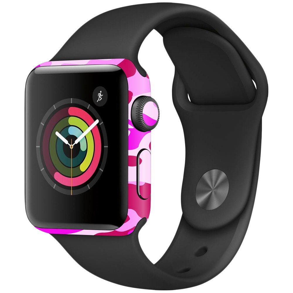 MightySkins Skin Compatible with Apple Watch Series 2 38mm - Pink Camo | Protective, Durable, and Unique Vinyl Decal wrap Cover | Easy to Apply, Remove, and Change Styles | Made in The USA