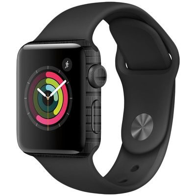 MightySkins Skin Compatible with Apple Watch Series 2 38mm - Carved Wood | Protective, Durable, and Unique Vinyl Decal wrap Cover | Easy to Apply, Remove, and Change Styles | Made in The USA